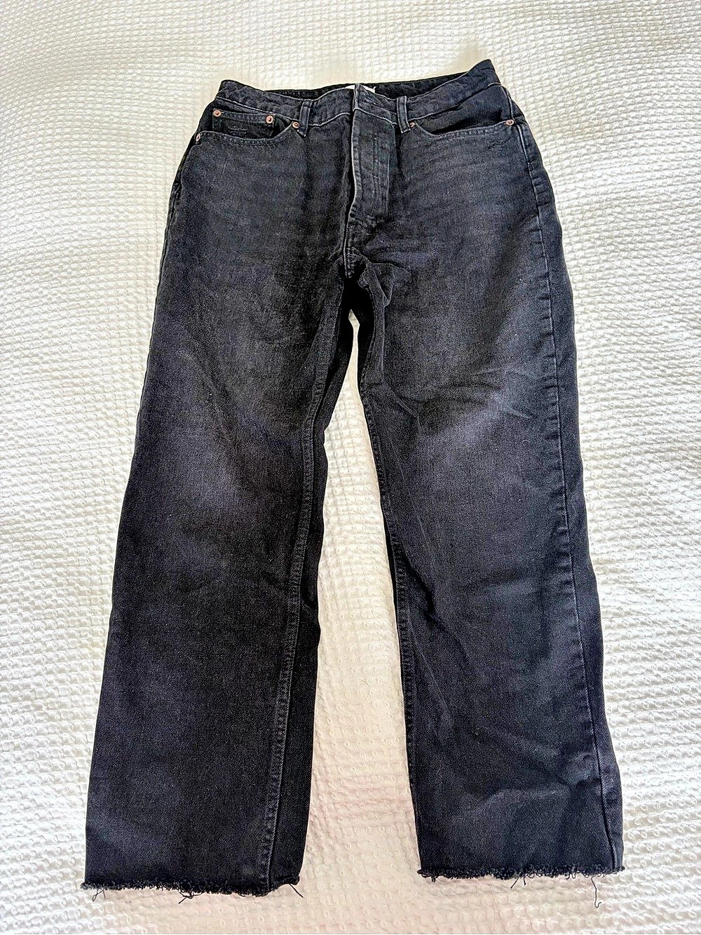 ZARA High-Rise Wide Leg Jeans in Black